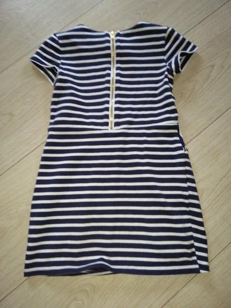 Tmavomodré pasikave šaty, h&m,98