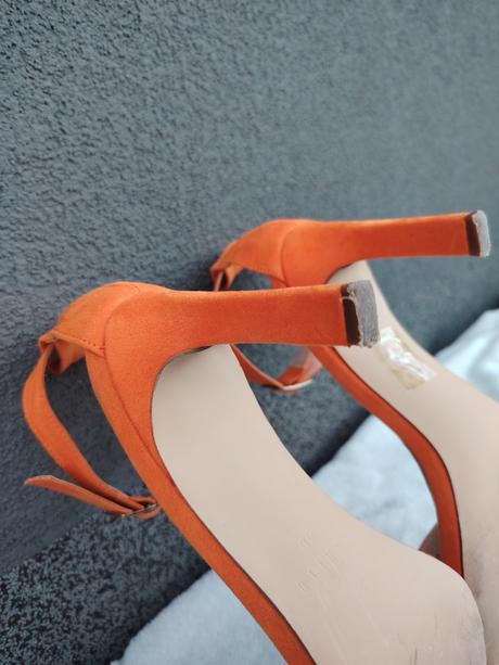 Letné oranžové sandálky na podpätku, mohito,40