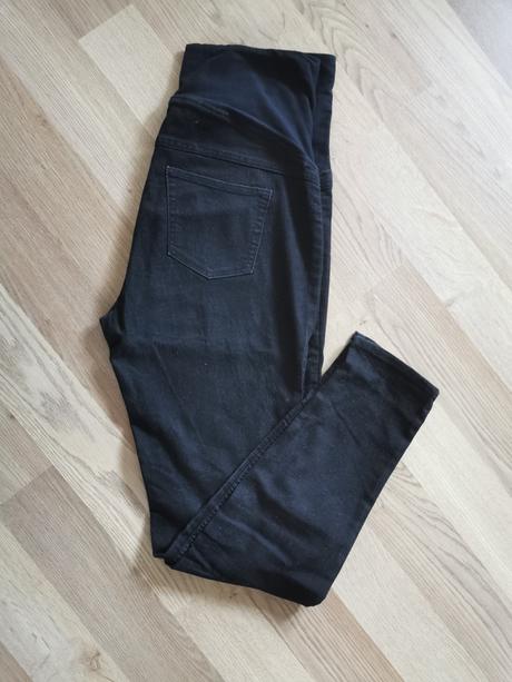 Čierne tehotenské elasticke nohavice, h&m,44
