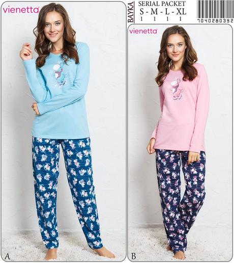 Dámske kvalitné bavlnené pyžamo, vienetta secret,l - xxxl