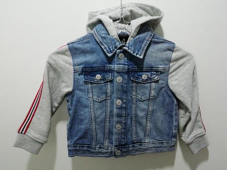 Rifľová bunda s mikinovými rukávmi, h&m,98