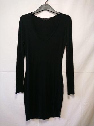 Dámske čierne elastické šaty, boohoo, xs