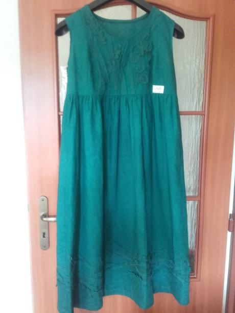 Tehotenské ľanové šaty- nenosené, m