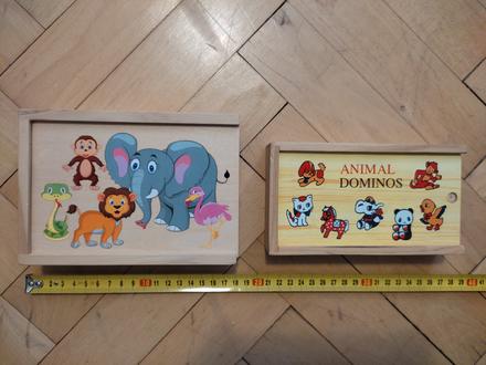 2x drevene domino, 1 nove, 