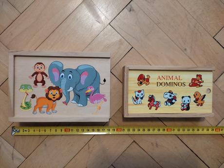 2x drevene domino, 1 nove, 