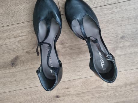 Čierne kožené lodičky tamaris 36, tamaris,36