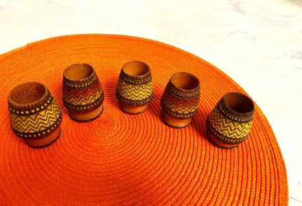 Drevené poháriky / 6 ks, 