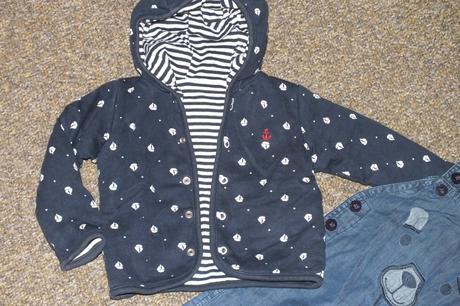 Vyteplena bundicka + riflicky, top stav, debenhams,80