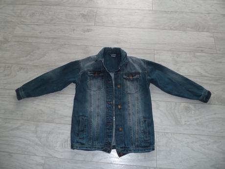 Riflová bunda predĺžená s výšivkou, next,122