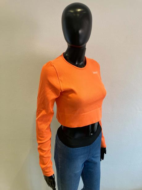 Dámske crop top tričko neónovo oranžové, s