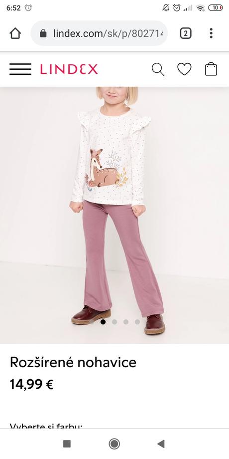 Rozšírené nohavice, lindex,104