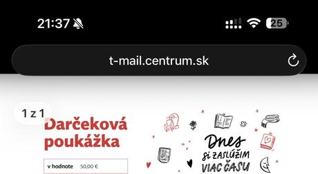 Poukážka voucher do martinus 50 eur, 