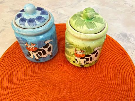 Keramické dekoratívne dózy - 2 ks, 