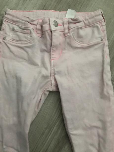 Rifle ružové skinny fit denim 7-8 rokov, h&m,128