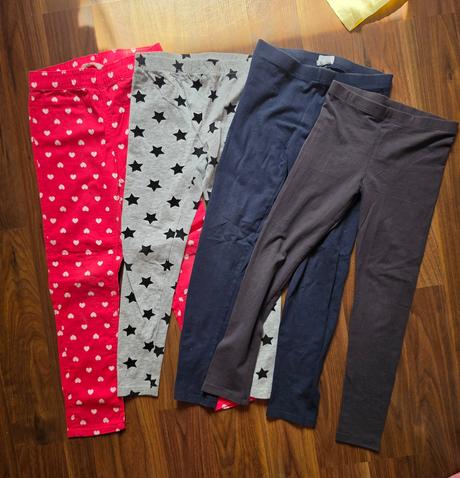 3x leginy a 1x tenké nohavice, h&m,122