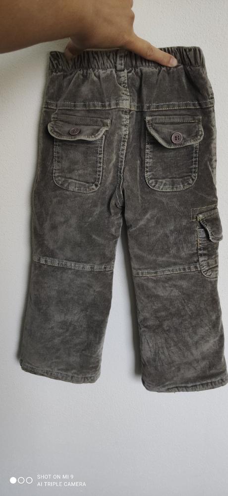 Zateplené menčestrové nohavice 92, 92