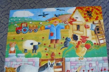 Retro puzzle od 2 rokov-farma-galt good toys,