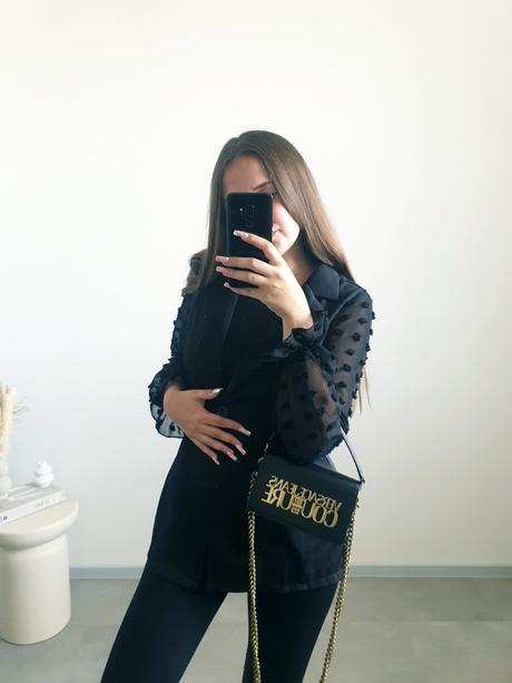 Čierne sako s priesvitnými rukávmi s, s