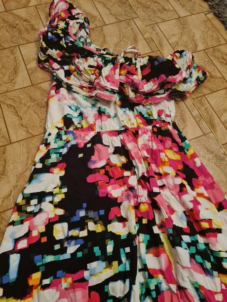 Farebné šaty, h&m,xs