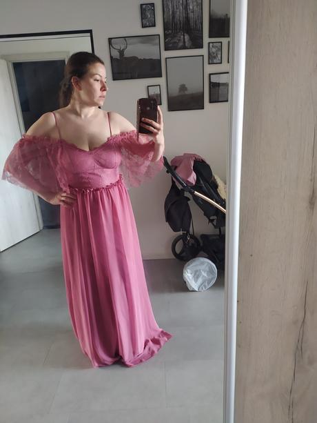 Spoločenské šaty ružové trendydol, 40 / l