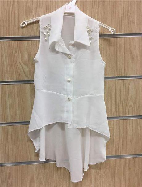 Asymetrická dievčenká blúzka ,,white,,, 104 - 164