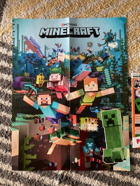 Minecraft oficiálny časopis a veľký plagát, 