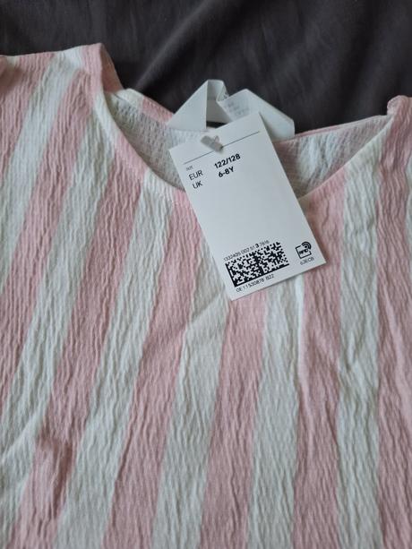 Bavlnené šaty s volánovými rukávmi, h&m,122 / 128