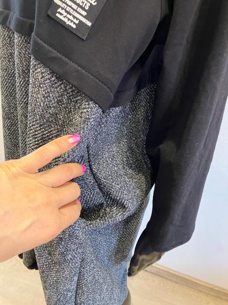 Dámske šaty oversize sivo-čierne (uni), l / m / xl