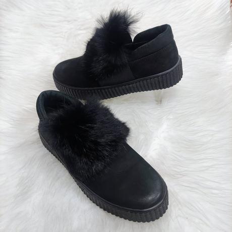 Dámske celokožené mokasíny s kožušinkou 17040702 z, 41