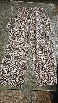 Široké leopardie nohavice v páse na gumu, m