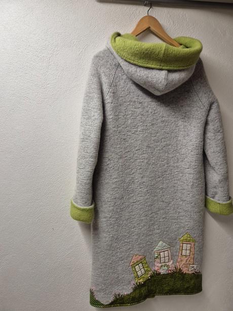 Vlnený kabát zn. makadesign hand made m-l, m