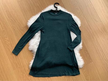 Svetrikove petrolejove šaty, h&m,s