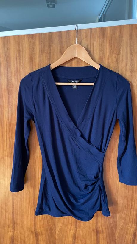Zavinovací top s riasením véčkový výstrih, ralph lauren,xs