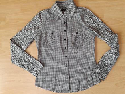 Kockovana bielo čierna košela, m