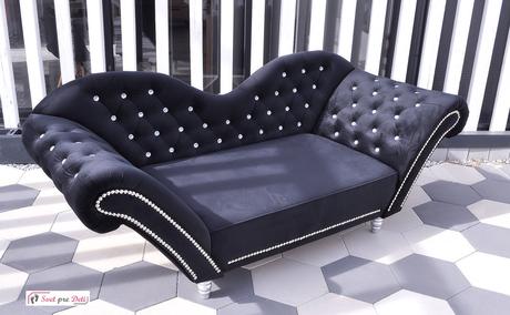Luxusná 2-miestna pohovka glamour black,