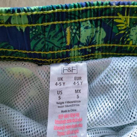 Chlapčenské plavky, 4-5 r., ako nové, f&f,110