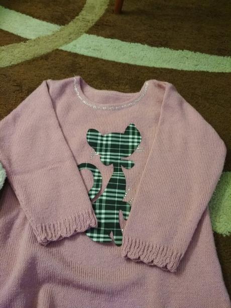 Chlpatá mikina a ružový svetrík 2 kusy, 110