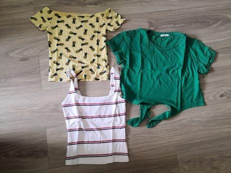 3 crop topy, bershka,s