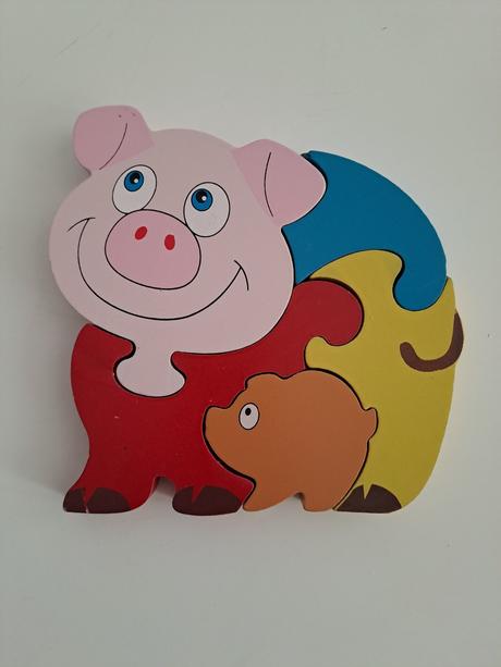 Drevené puzzle prasiatko, 