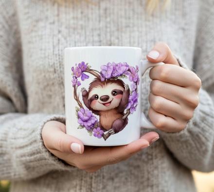 Hrnček na valentína s leňochodom, 