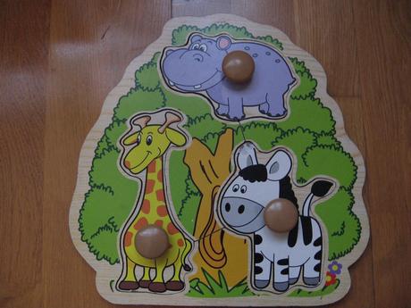 Drevenná vkladačka zvieratká,