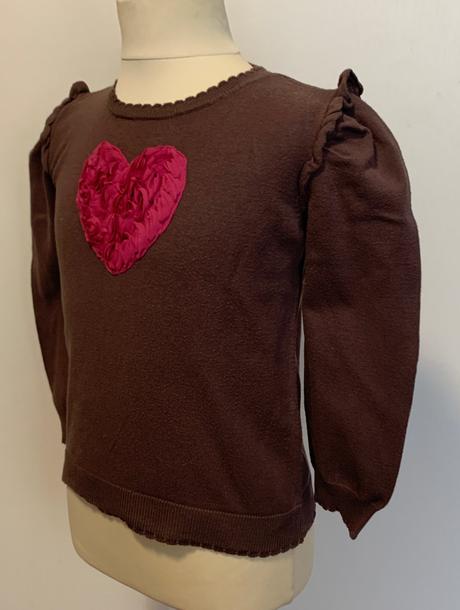 Autograp hnedý svetrík so srdiečkom, marks & spencer,110