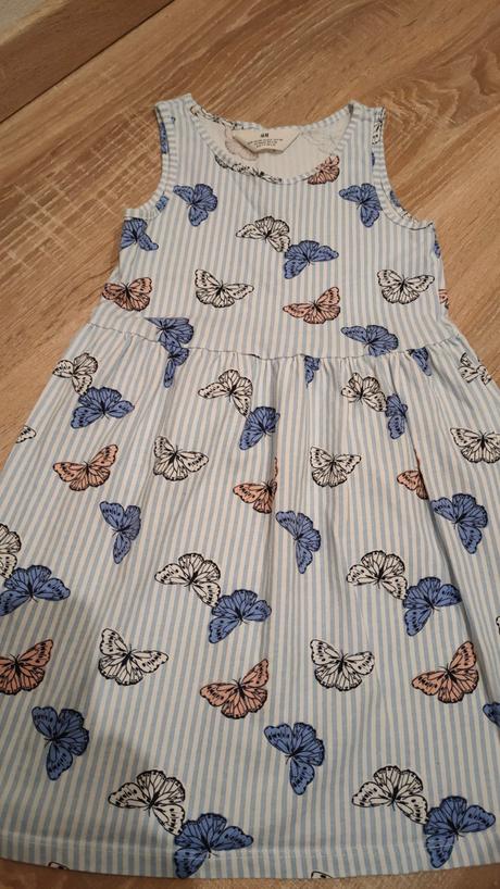 Šaty s motýlikmi, h&m,122