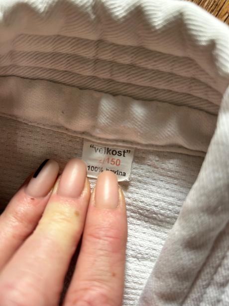 Kimono set velkost 150 mifuno biely+zlty pas, 152