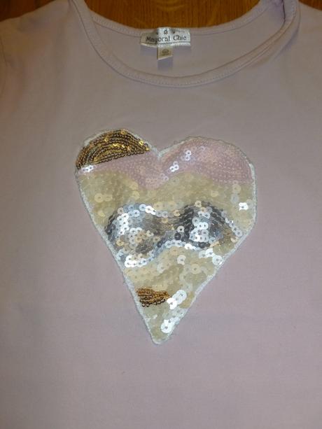 Tričko s flitrovým srdiečkom, mayoral,128