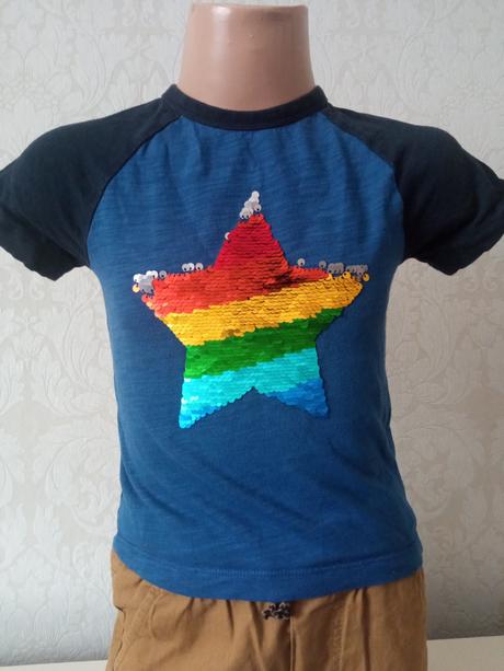 Chlapčenské tričko s otočnými flitrami (9-12mes.), next,80