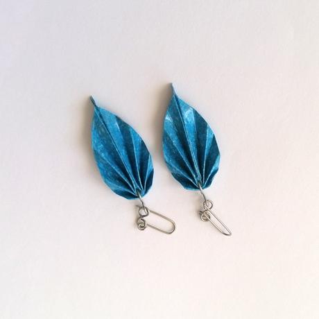 Náušnice list - modrý,