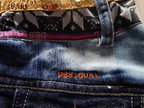 Riflová sukňa desigual, desigual,116