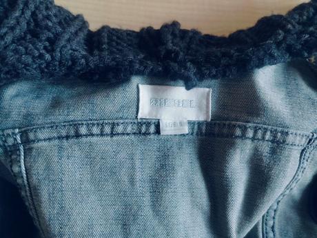 Riflová bundička s merino rukávmi a kapucňou, diesel,128