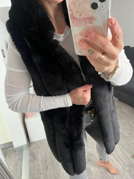 Dámska kožušinová vesta, s